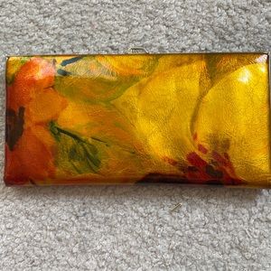 Lodis patent leather clutch